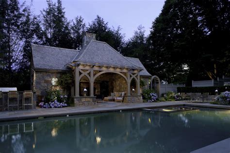 English Tudor Pool House Vanderhorn Architects