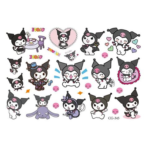 Sanrio Hello Kitty Cat Tattoo Sticker Kuromi Mymelody Tattoos