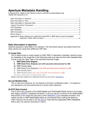 Fillable Online Oakandapple Aperture Metadata Handling Oakandapple