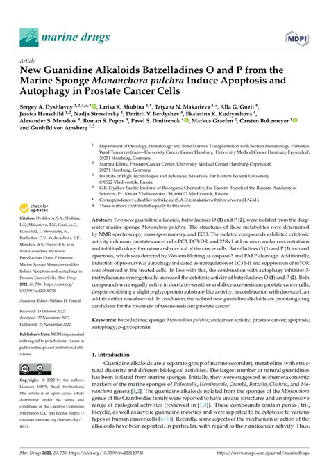 Pdf New Guanidine Alkaloids Batzelladines O And P From The Marine