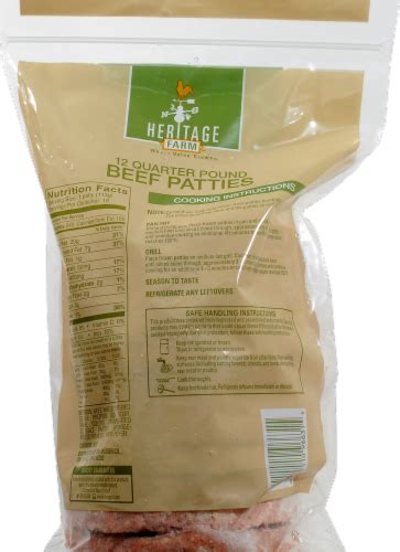 Heritage Farm™ Seasoned Quarter Pound Beef Patties 12 Ct 3 Lb Ralphs