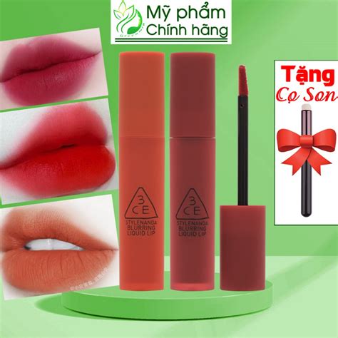 Son Kem Lì 3CE Blurring Liquid Lip 5 5g Bearberry Stick Around Delicate Soul Claret Nude Scene