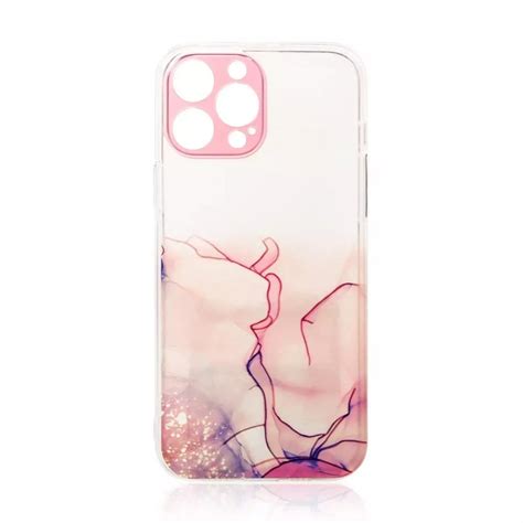 Marble Case etui do iPhone 13 Pro żelowy pokrowiec marmur różowy 4kom