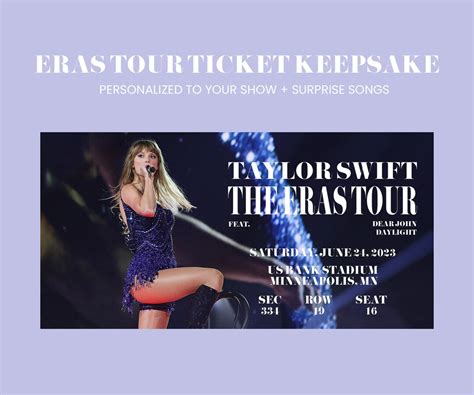 Taylor Swift the Eras Tour Ticket Keepsake Personalized to Specific ...