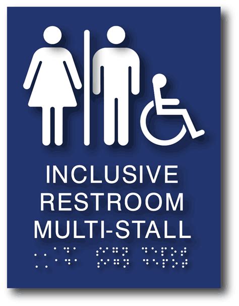 Wheelchair Accessible Gender Inclusive Restroom Multi Stall Ada Sign