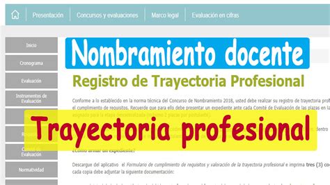 Como Registrar La Trayectoria Profesional Para El Nombramiento Docente