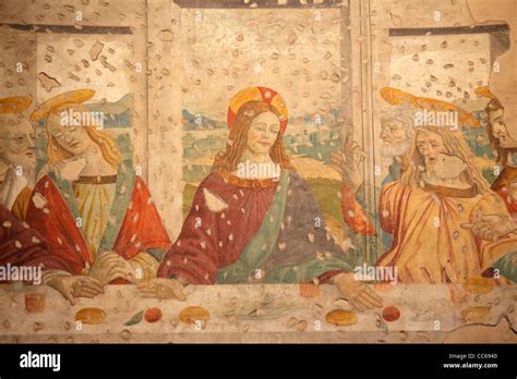 Last supper fresco at Saint Lawrence Basilica, Milan, Italy Stock Photo - Alamy