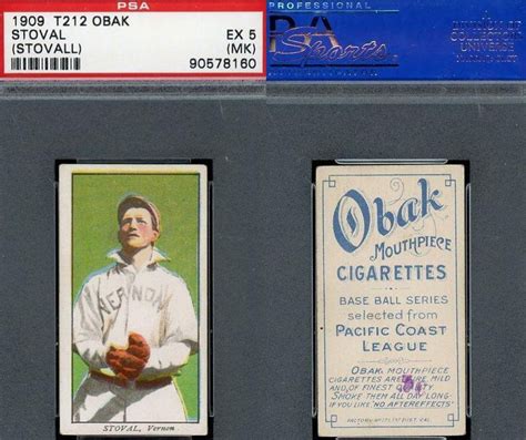 T Obak Cigarettes Baseball Card With Frame Back Design