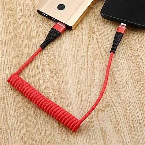 Cable Charging Usb Micro Data Spring Coiled Flexible Lead Charger For