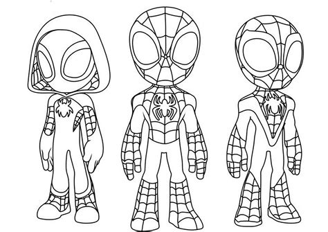 Characters of Spidey and his Amazing Friends - Spidey and His Amazing Friends Coloring Pages for ...