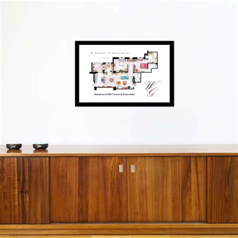 Apartment From Will & Grace (24"W x 16"H x 1"D) - TV Floorplans - Touch