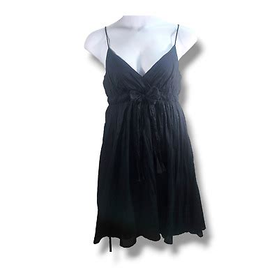 Metro Dress Women S Black Spaghetti Strap Wrap V Neck Front Bow Fit