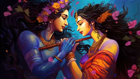 Illustration of Radha Krishna in Love Image Stock Illustration ...