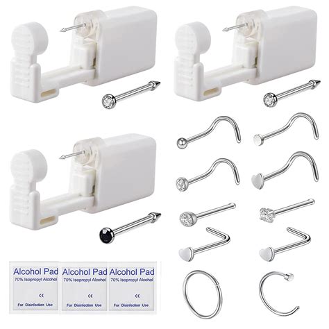 Amazon YWDKJGS 3 Pack Nose Piercing Kit Disposable Safety Self