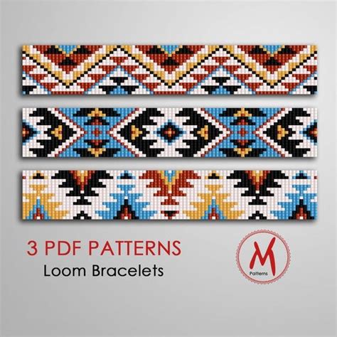 Aztec Loom Bead Patterns For Bracelets Set Of Pattern Native