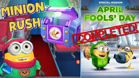 Minion Rush April Fools Day Special Mission Completed And Rewards Holiday Bob Minion Walkthrough