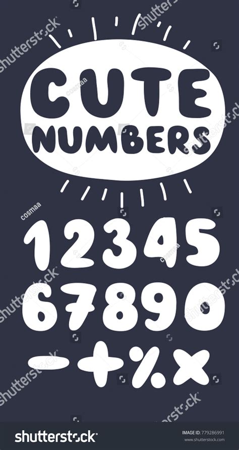 Vektor Stok Numbers Vector Set Cartoon On Dark Tanpa Royalti 779286991 Shutterstock