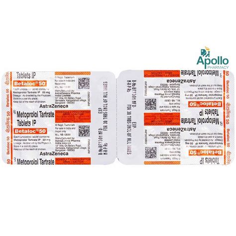 Betaloc 50 mg Tablet 30's Price, Uses, Side Effects, Composition ...