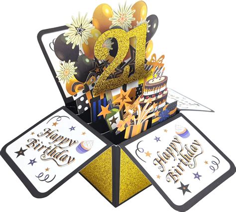 21th Birthday Card 3d Pop Up Birthday Greeting Cards Happy 21th