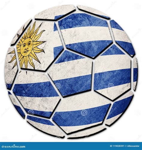 Soccer Ball National Uruguay Flag. Uruguay Football Ball Stock Image