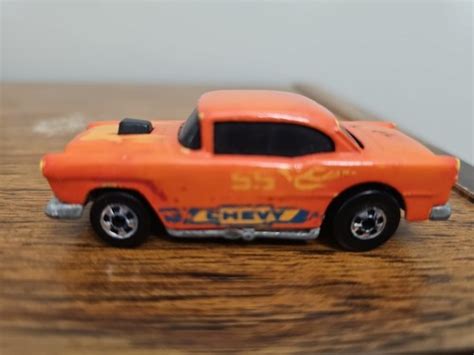Mattel 1978 Malaysia Hot Wheels Orange 55 Chevy With Blackwall Tires Vintage EBay