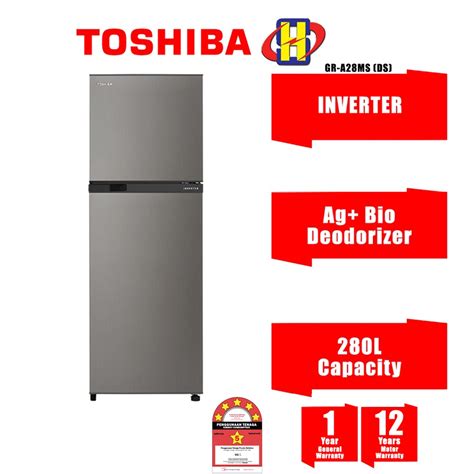 Jual Toshiba Refrigerator 252l Inverter A Series 2 Door Fridge Gr