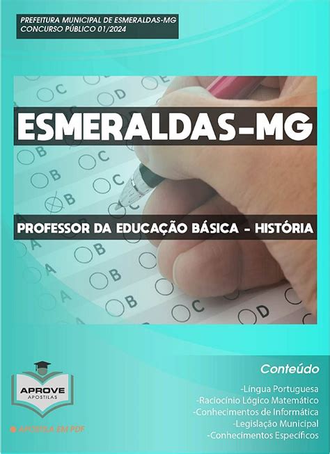 APOSTILA ESMERALDAS PROFESSOR DA EDUCAÇÃO BÁSICA HISTÓRIA Aprove