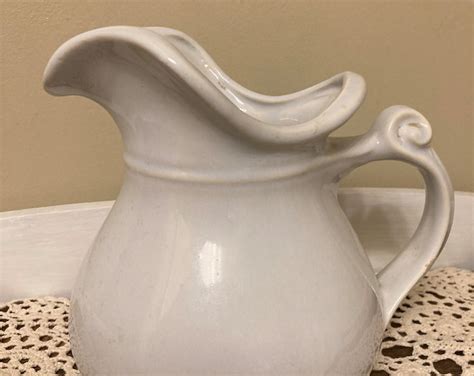 Vintage Mccoy Pitcher White Pitcher Mccoy Collection Etsy