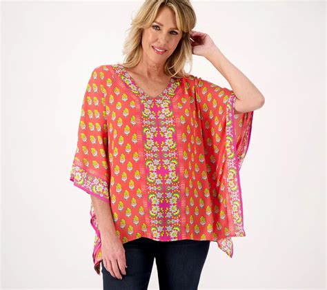 As Is Belle By Kim Gravel Boho Chic Print Poncho