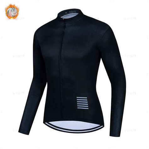 Winter Thermal Fleece Cycling Clothing Men Cycling Jersey White Long