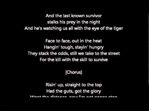 Survivor Eye Of The Tiger LYRICS YouTube