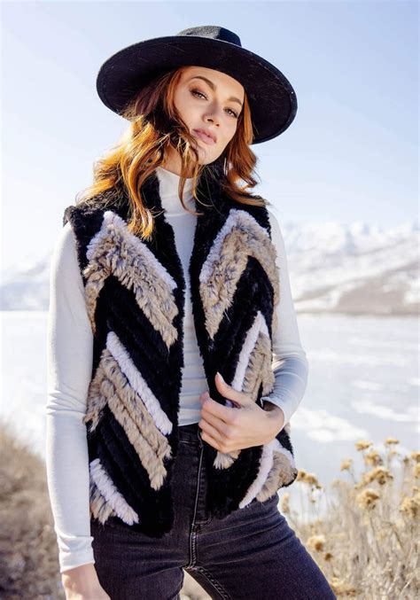 Ivory Faux Fur Knitted Vest Sale Fabulous Furs