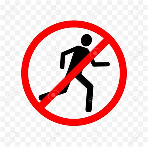 No Run Prohibition Sign Royalty Free Vector Image 52 Off