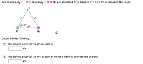 Solved Two Charges Q1−185nc And Q2280nc Are Separated