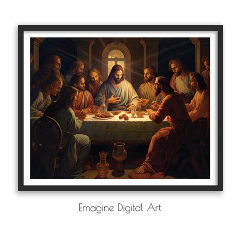 Printable Art Painting Of The Last Supper With Jesus Christ And Twelve