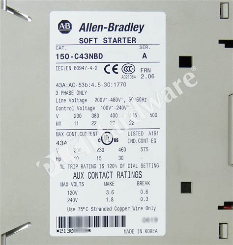 Plc Hardware Allen Bradley C Nbd Series A Surplus Open Pre Owned