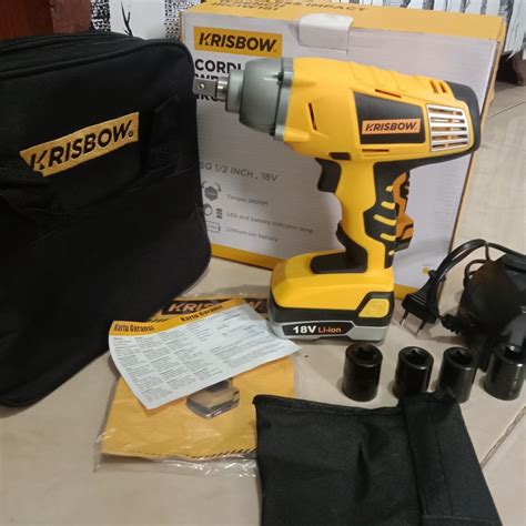 Jual Krisbow Mesin Bor Impact Wrench Cordless Pembuka Baut Kunci Shock