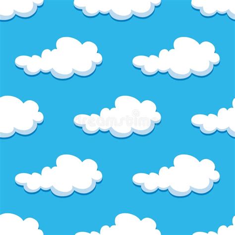 Fundo Sem Emenda As Nuvens Bonitos Dos Desenhos Animados Ilustração