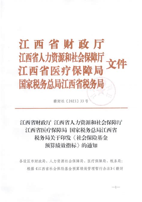 江西省财政厅江西省人力资源和社会保障局江西省医疗保障局国家税务总局江西省税务局关于印发《社会保险基金预算绩效指标》的通知 读要网 北京中科