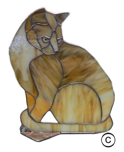 Tabby Stained Glass Cat Etsy