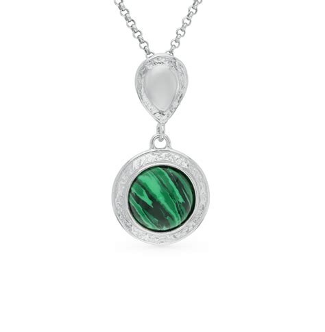 Серебряная подвеска с малахитом DARVIN 928281153ab: белое серебро 925 ...