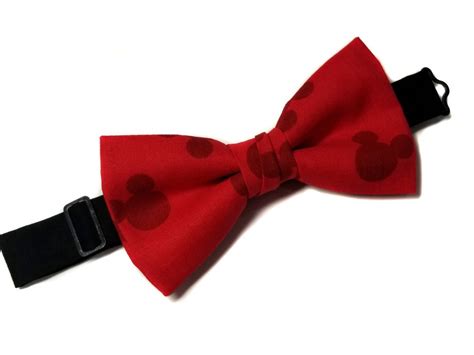 Classic Mickey Mouse Bow Tie- Mickey Mouse Shadows Bow Tie- Gray or Red- Adjustable Neck Strap ...