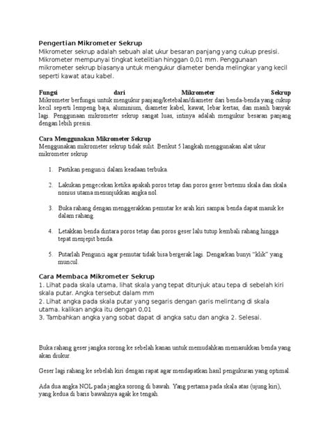Contoh Soal Alat Ukur Jangka Sorong Dan Mikrometer Sekrup Contoh Soal Un Sma