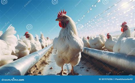 Chicken in the Farm, Chickens in Background Stock Illustration - Illustration of nesting ...