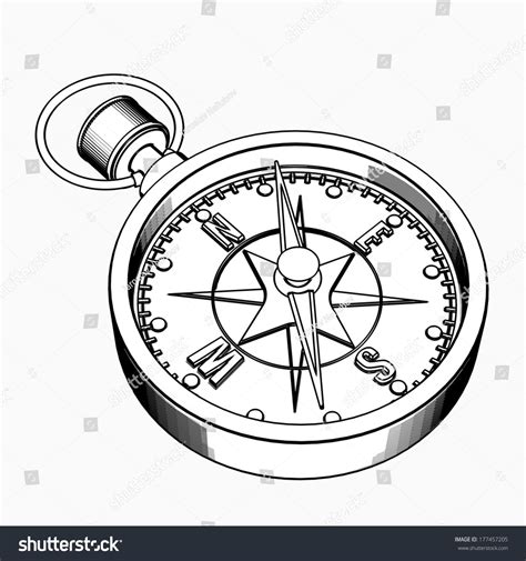 Compass Cartoon Illustration Outline High Resolution Stock Illustration 177457205 Shutterstock