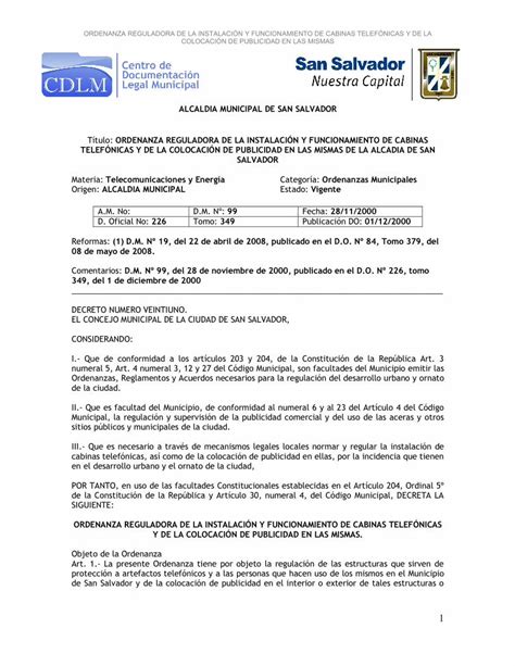 Pdf Ordenanza Reguladora De La Instalaci N Y Funcionamiento De