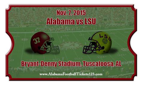 Alabama Crimson Tide vs LSU Tigers Football Tickets | Nov. 7, 2015