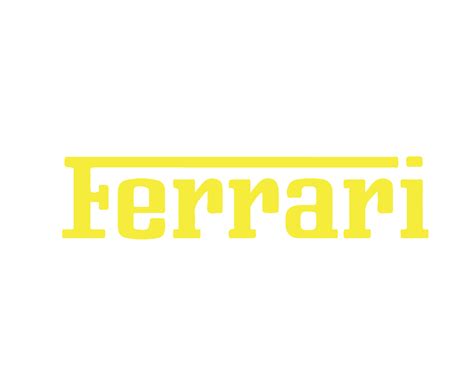 ferrari marca logo coche símbolo nombre amarillo diseño italiano