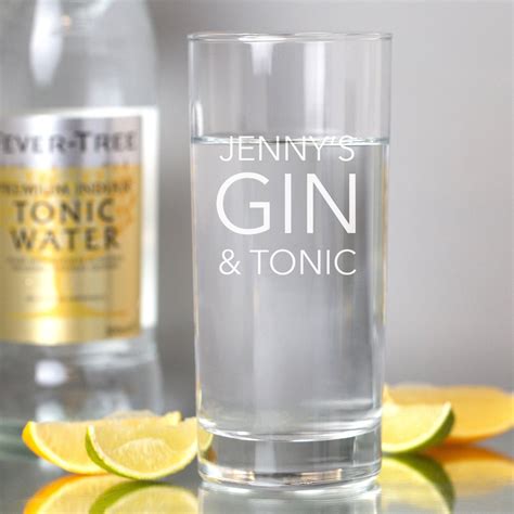 Personalised Highball Glass Gin And Tonic Ts Ideas Presents Etsy Uk