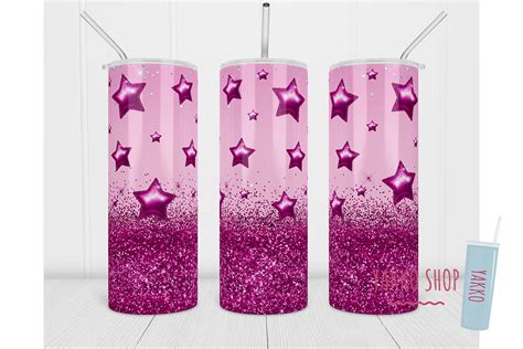 20oz Star Glitter Tumbler Sublimation8 Graphic By Yakkodesign